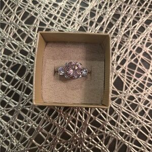 Elegant Pink and Silver Women's Ring